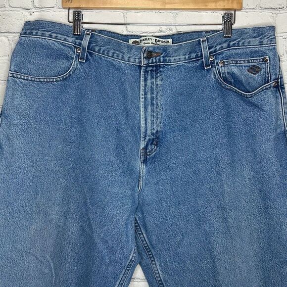 Harley Davidson Mens Straight Leg Jeans size 42x30 100% Cotton - Picture 2 of 8